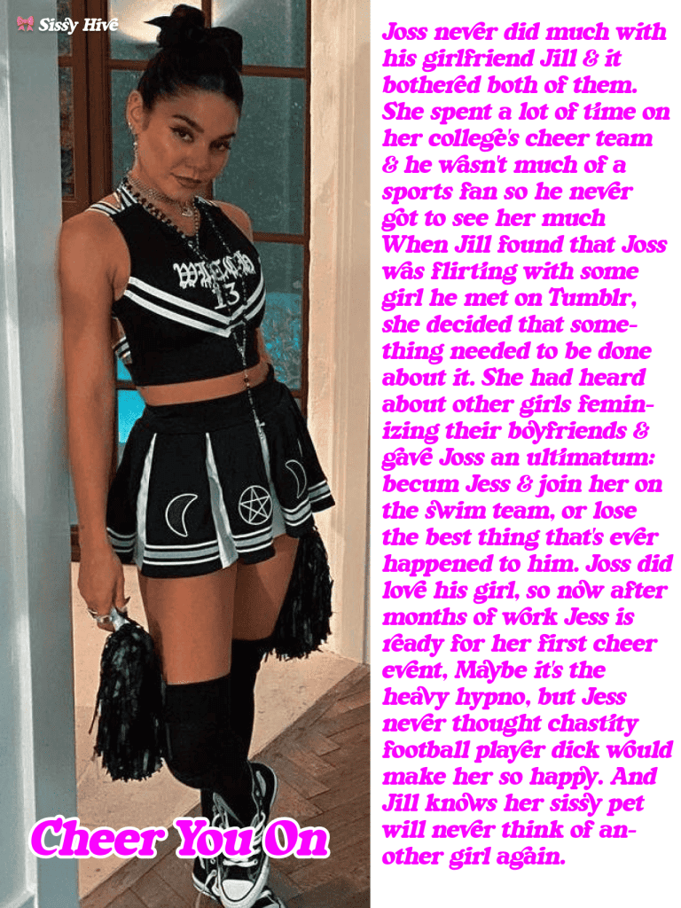Sissy Cheerleader Captions 4