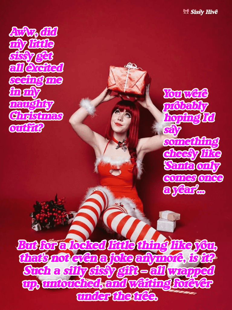Sissy Christmas Captions 3