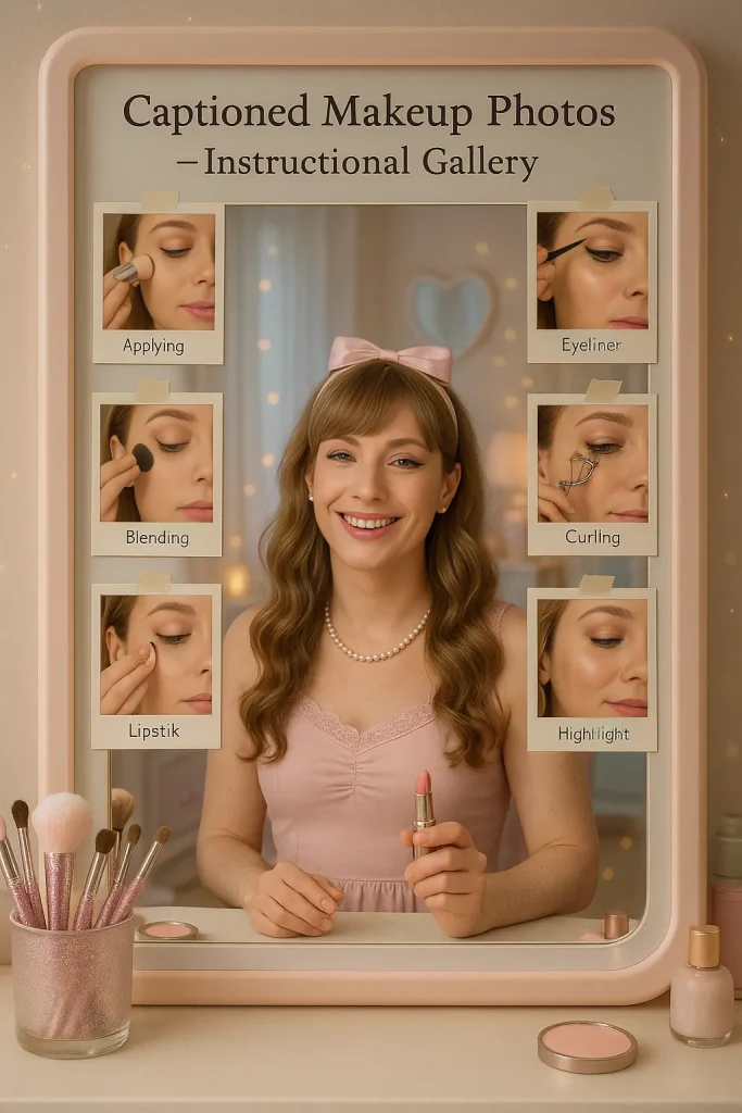 Captioned Makeup Photos – Instructional Gallery