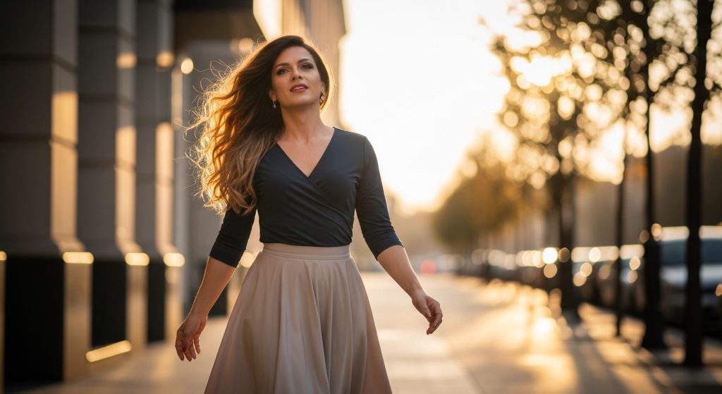 Dressing an Inverted Triangle Body (Broad Shoulders)-Feminize Your Shape with Visual Balance