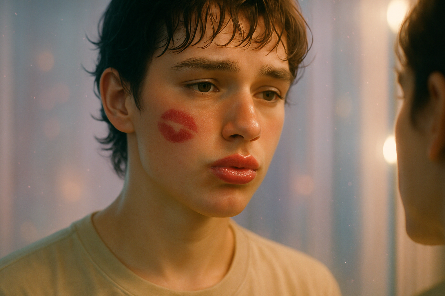 Leave a lipstick mark on your cheek for 30 minutes