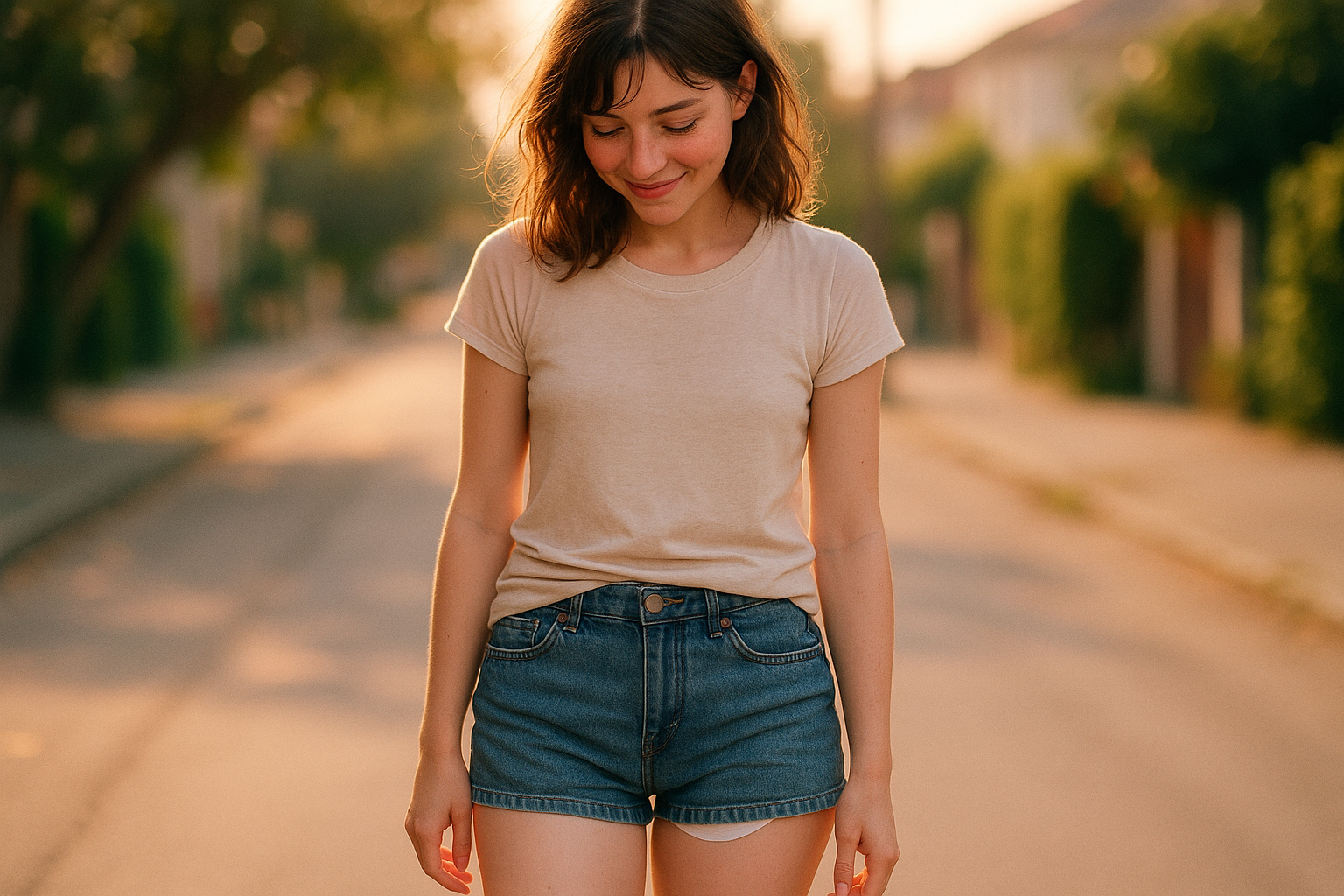 Insert a toy, wear white panties, and walk 30 minutes