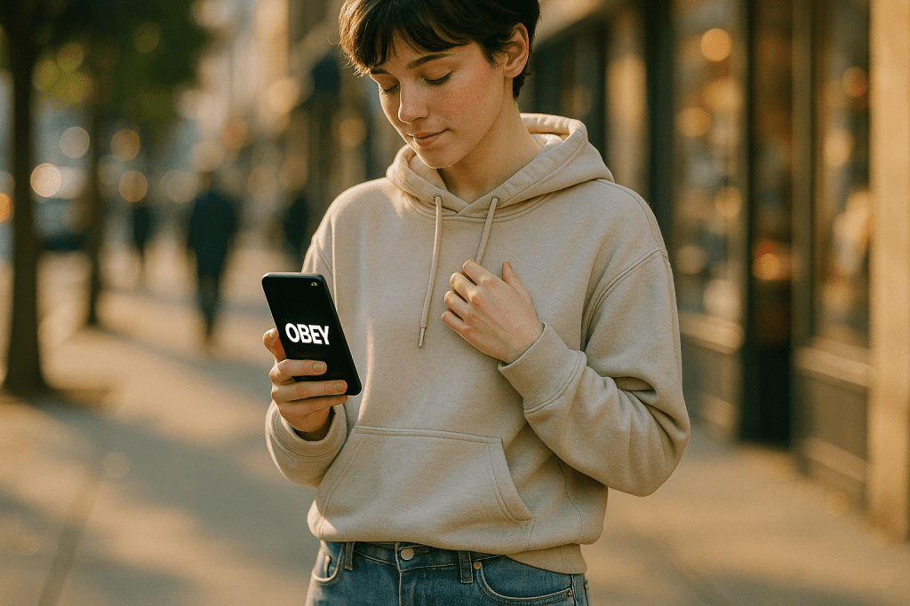 Set phone to flash “Obey” every 30 minutes