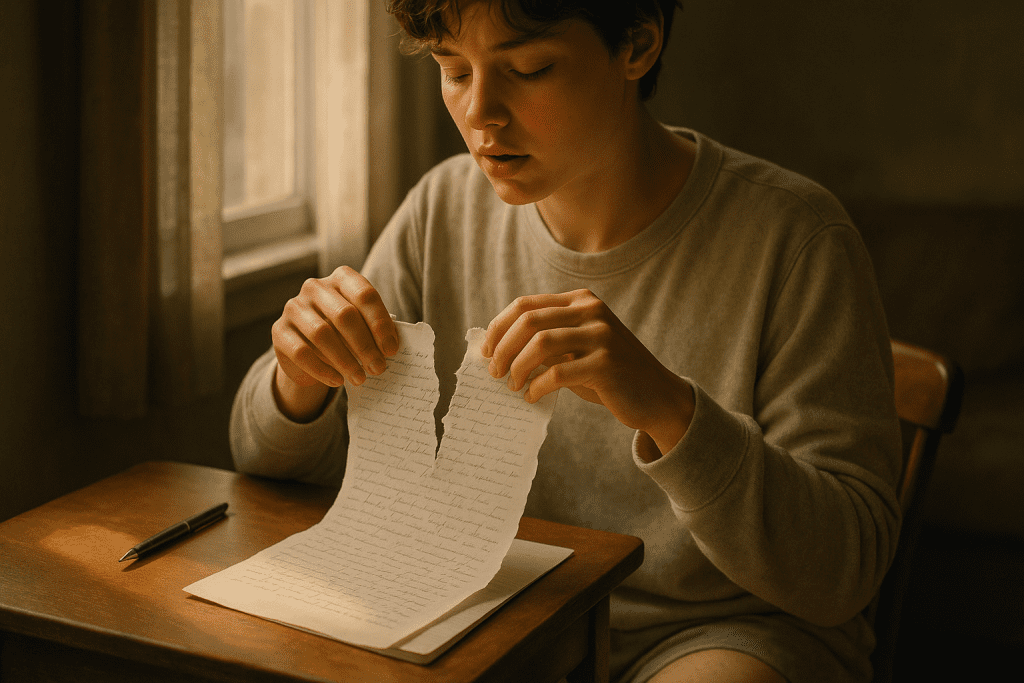 Write your sissy limits on paper — then tear it in half