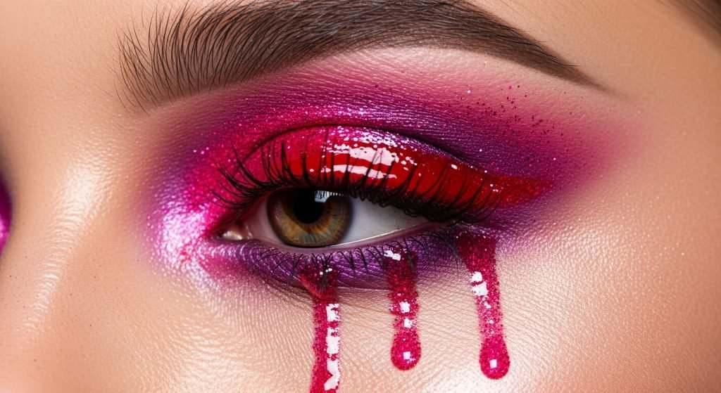 Sissy Slut Makeup Go Bolder - Hot pink and purple sissy eye makeup