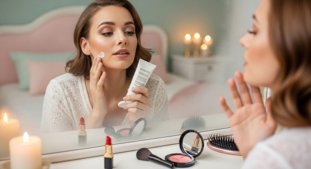 Whispering During Skincare or Makeup
