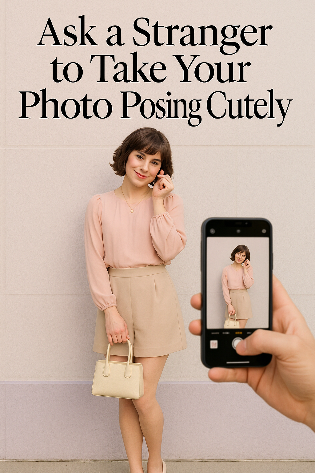 Ask a Stranger to Take Your Photo Posing Cutely