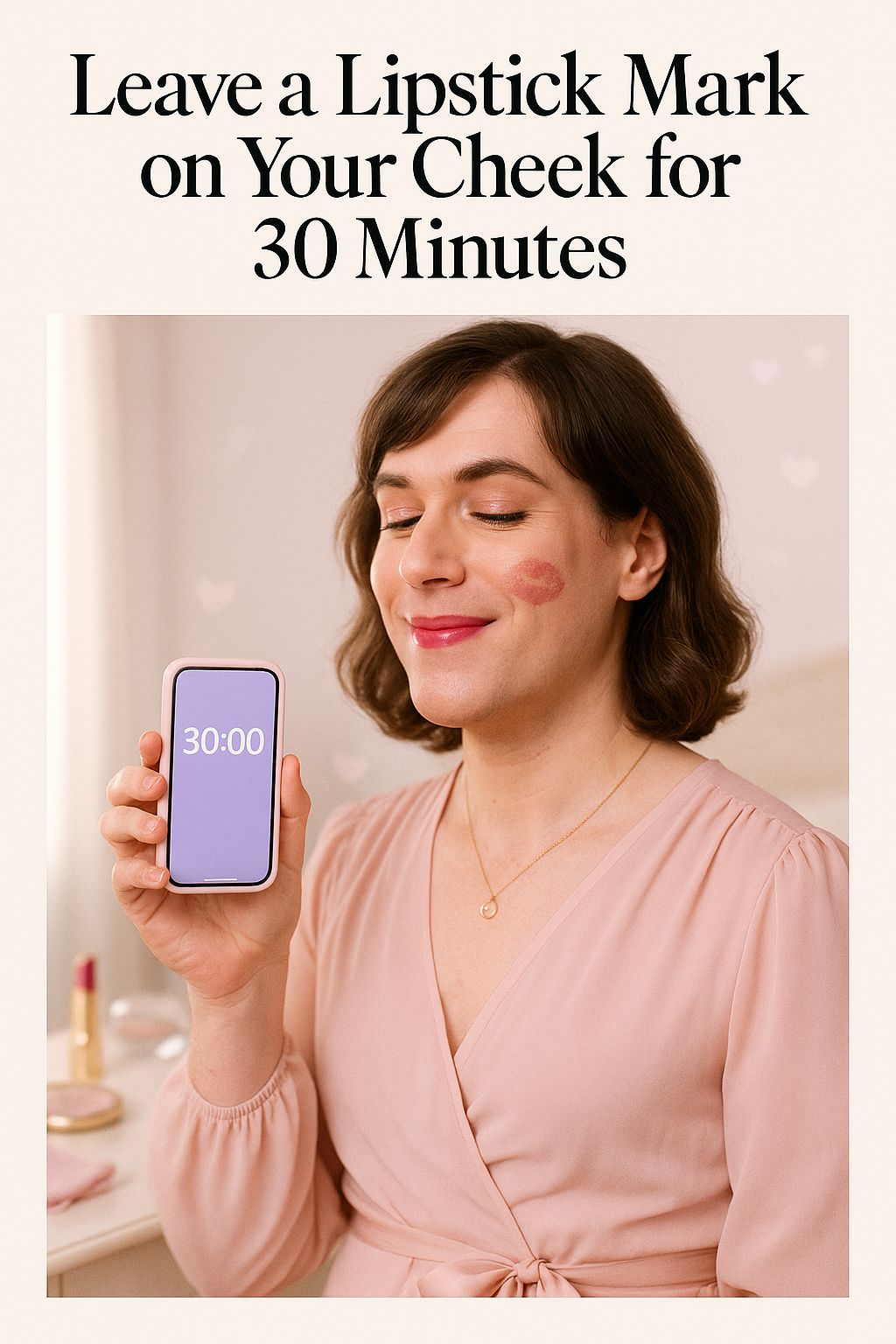 Leave a Lipstick Mark on Your Cheek for 30 Minutes
