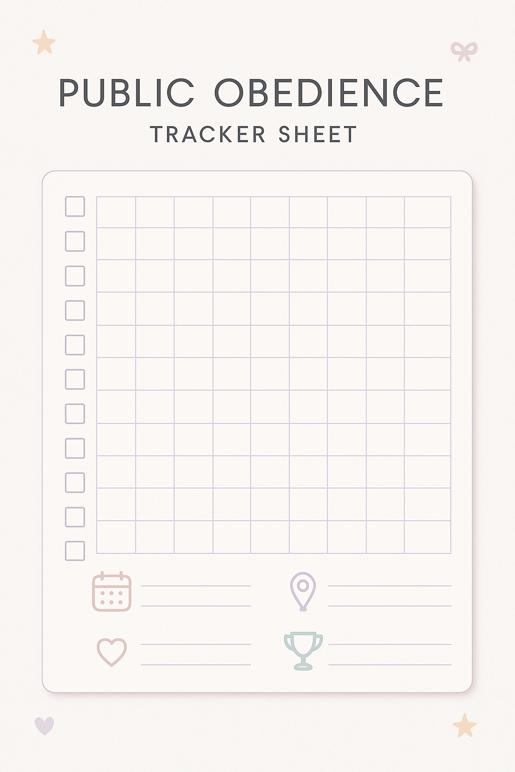 Public Obedience Tracker Sheet​