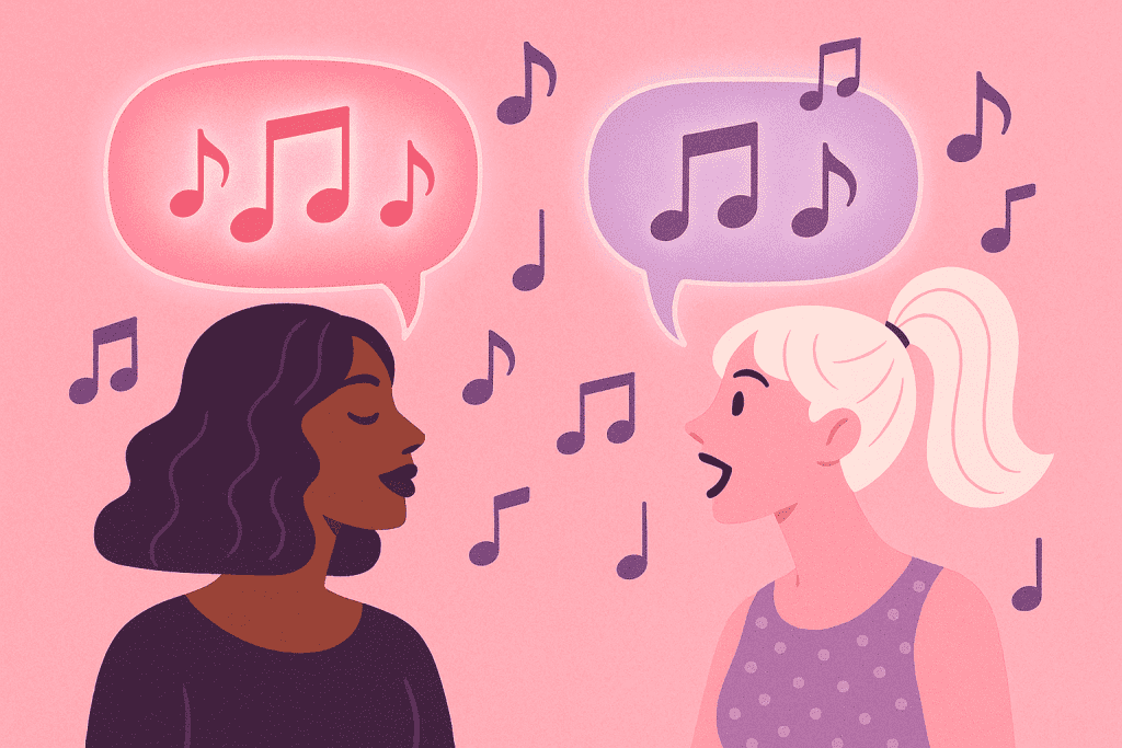 Different feminine voice tones – high pitch vs soft deep feminine voice.