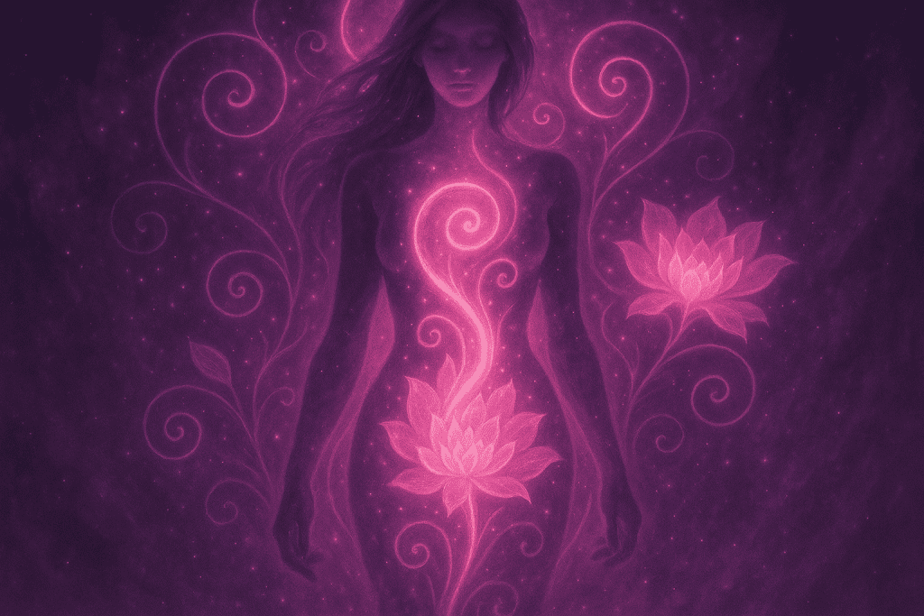 Symbolic feminine energy bloom representing sissygasm training