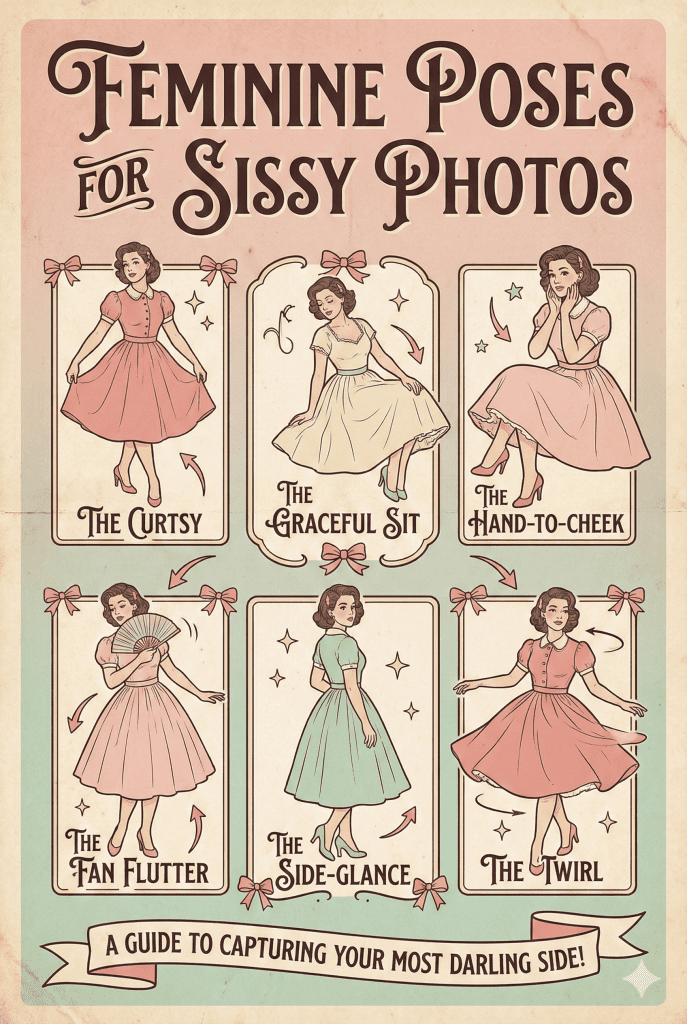 Feminine Poses for Sissy Photos