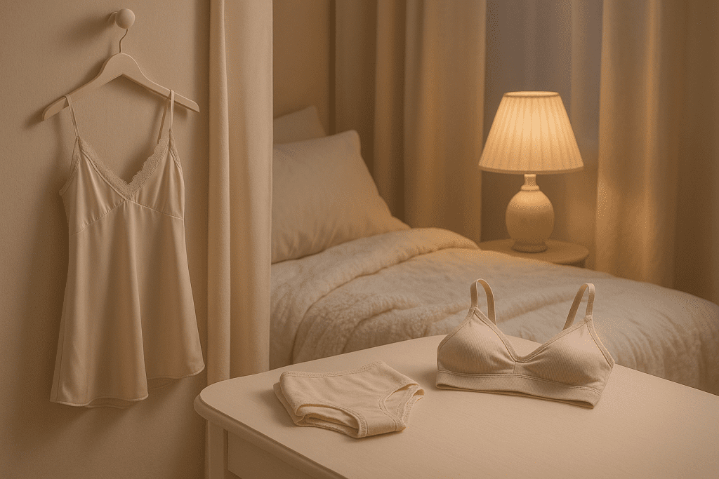 Lingerie for Sleeping (Nightgown, Panties, Soft Bra)