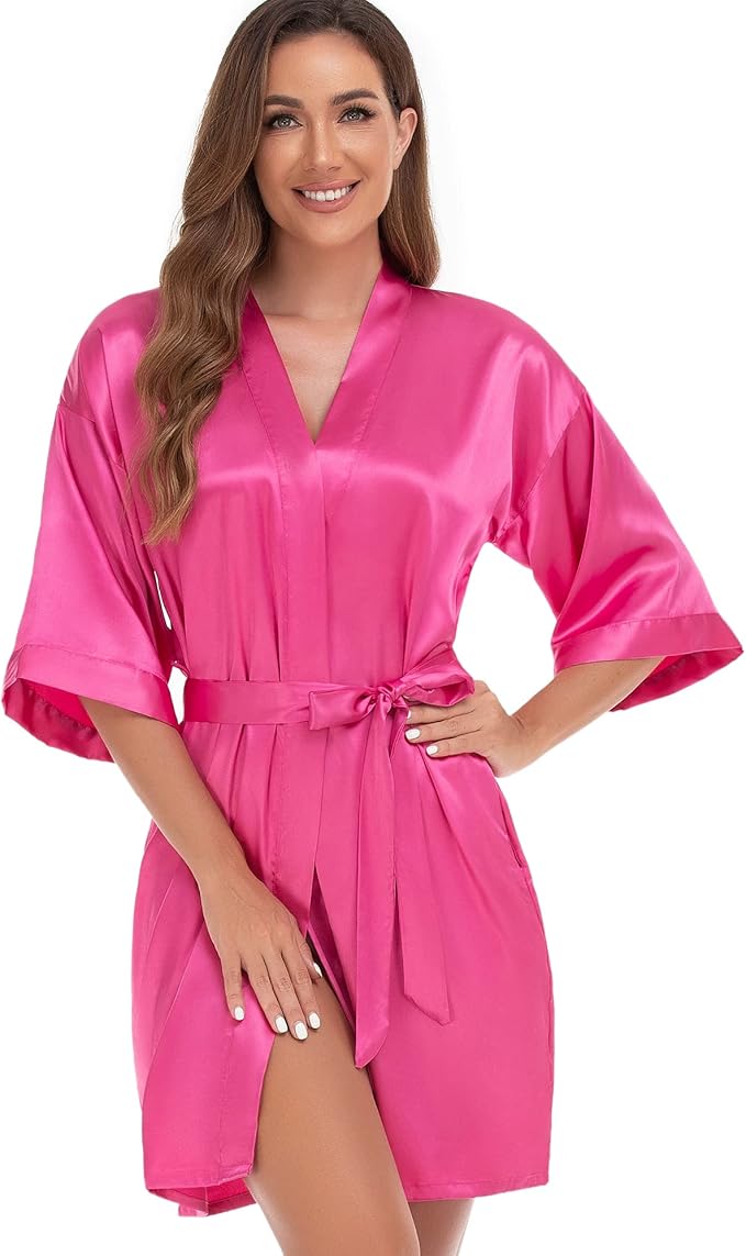 Pink Satin Robe