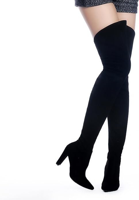Classic Stretch Suede Thigh-High Boots