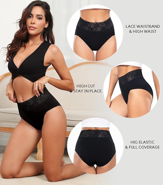 High-Waisted Lace Panties