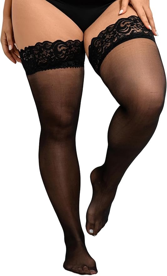 Plus-Size Thigh-High Socks