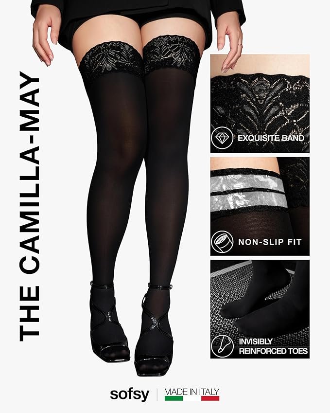 Soft Opaque Thigh-High Stockings